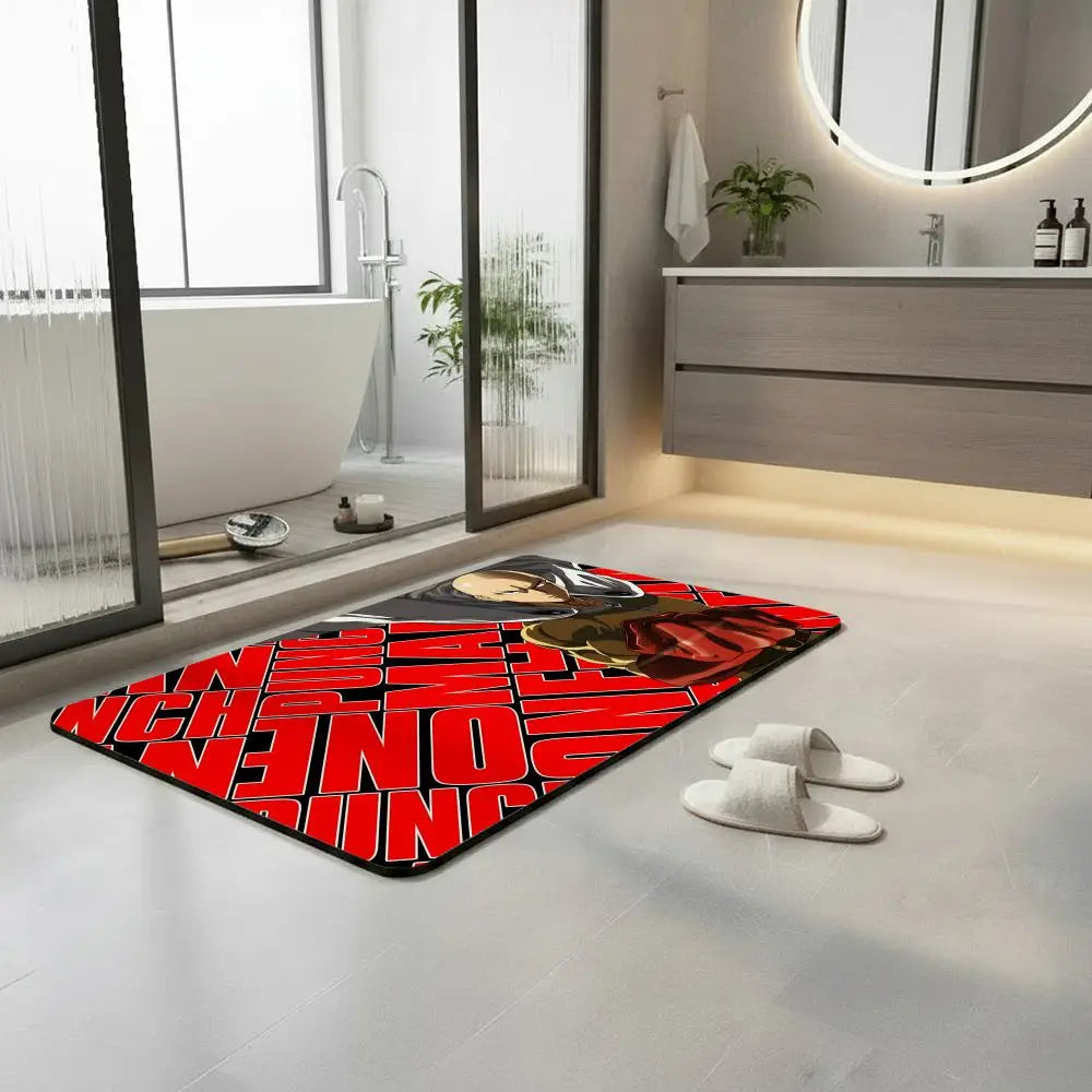 One Punch Man Diatomite Bath Mat – Quick Dry & Non-Slip Diatomite Bath Mat Axl