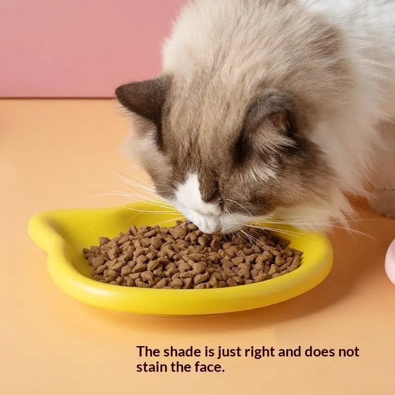 Cat Head Shaped Pet Bowl – BPA-Free Whisker-Friendly Feeder Cat Feeding Bowl Axl