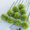 Silk Artificial Dandelion Hydrangea Flowers | Wedding & Home Décor Artificial Silk Flowers Axl green 10 pcs