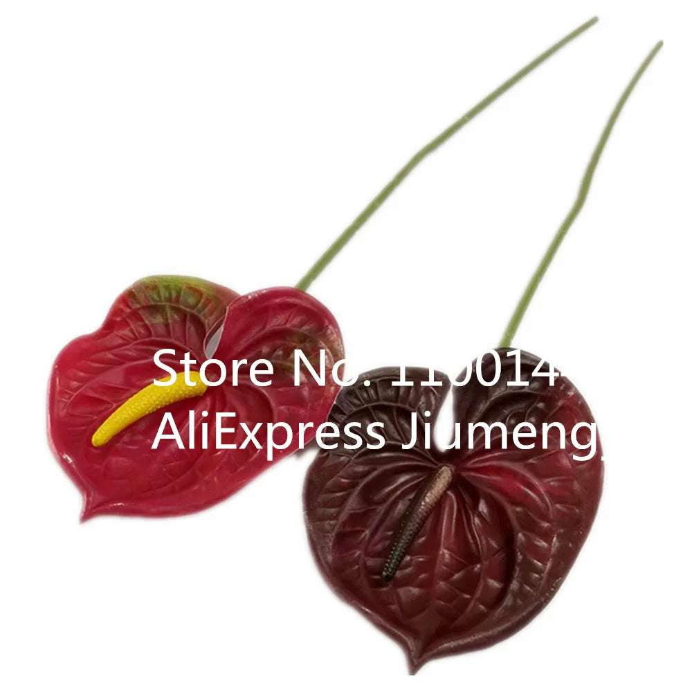 Burgundy Artificial Anthurium Stem 60cm | Faux Floral Branch Artificial Flower Stem Axl