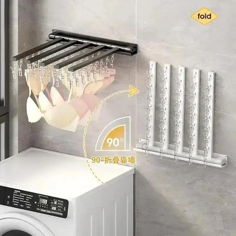 Folding Wall-Mounted Drying Rack – Punch-Free Multi-Use Folding Drying Rack Axl