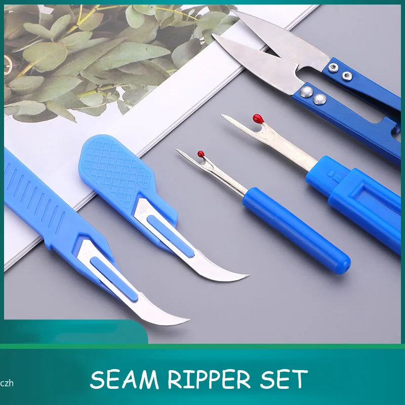 5-Piece Blue Seam Ripper & Sewing Scissors Kit Sewing Tool Kit Axl