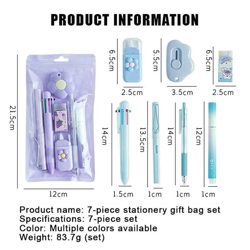7-Piece Gel Pen Stationery Set – Student & Office Writing Kit Gel Pen Set Axl