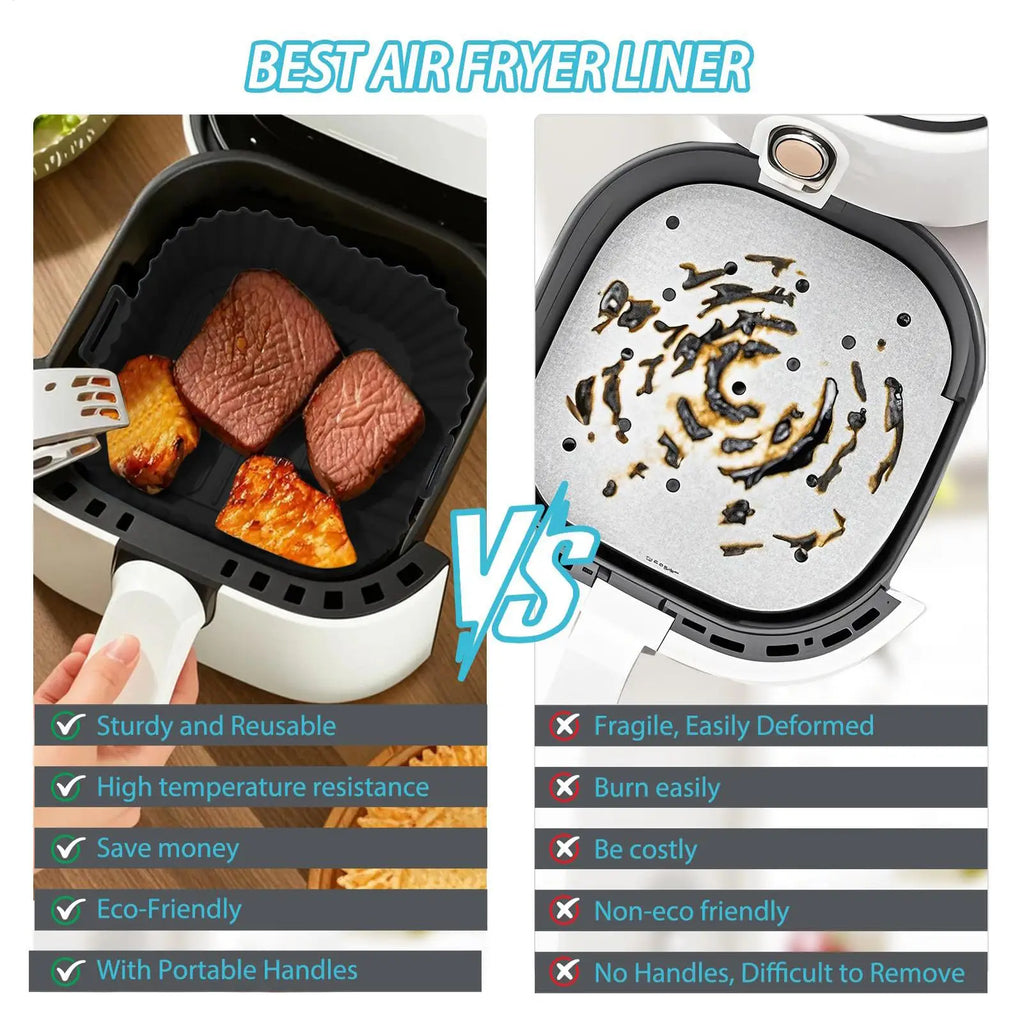 Silicone Air Fryer Liner Square Non-Stick Reusable Baking Mat Air Fryer Liner Axl