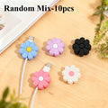 Silicone Flower Cable Protector 5/10 Pack – iPhone & USB-C Cable Protector Cover Axl Random Mix-10pcs