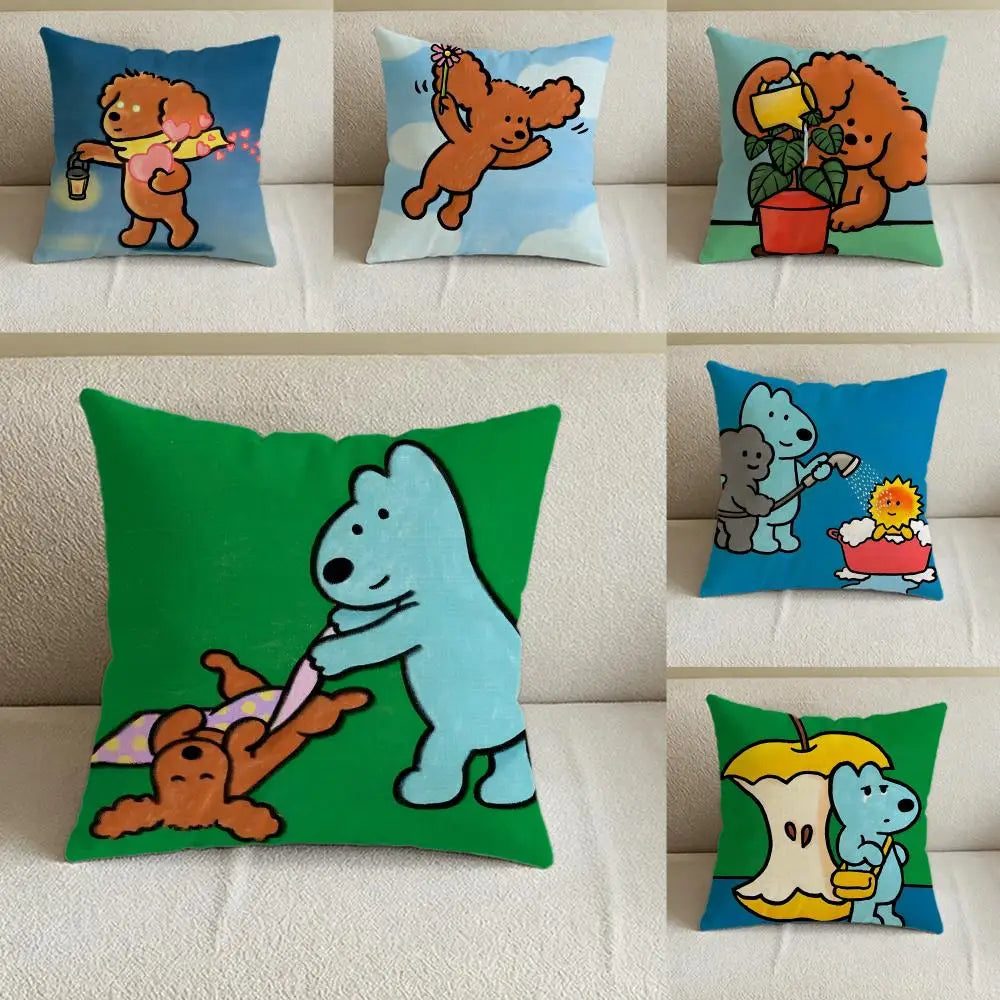 Natural Linen Cushion Cover – Printed Pillowcase for Sofa & Bed Linen Cushion Cover Axl