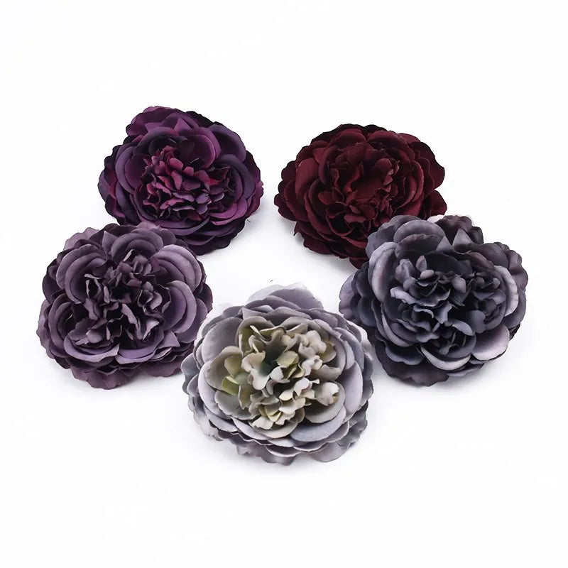 Silk Peony Artificial Flower Heads 5/10 Pcs – Wedding & Home Decor Artificial Silk Flowers Axl