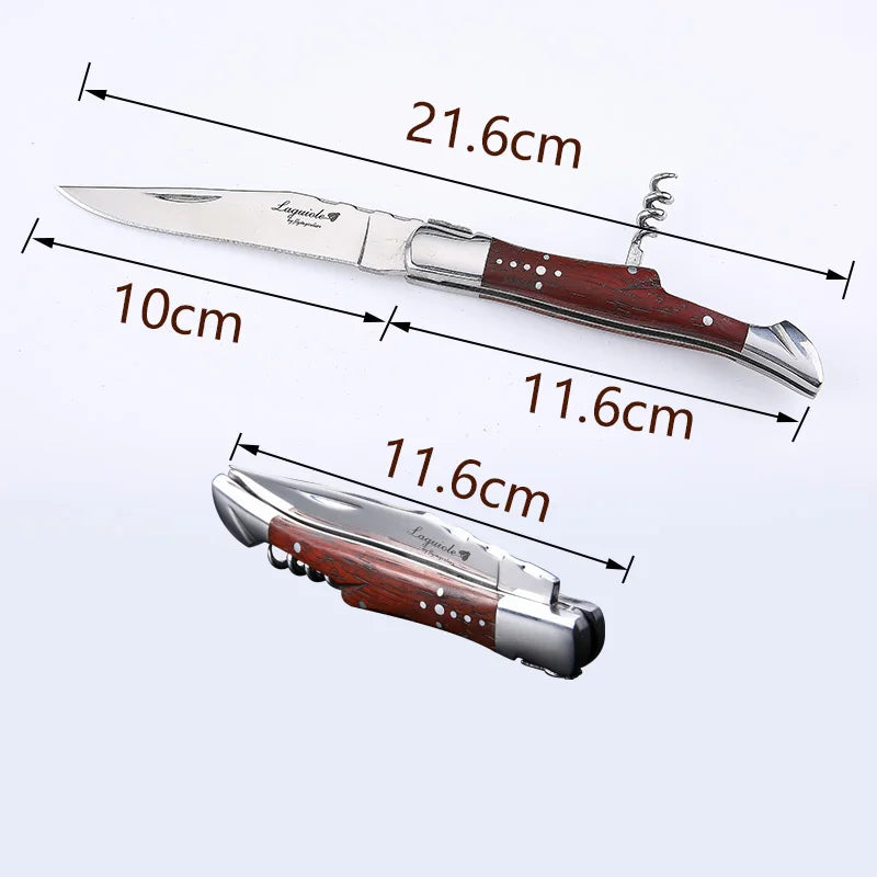 Laguiole Corkscrew Wine Knife – Wood Handle Waiter's Opener Corkscrew Wine Opener Axl