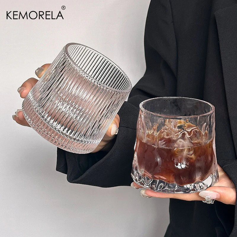KEMORELA 300ml Retro Glass Cup – Coffee, Whiskey & Cocktails Cocktail Glass Axl