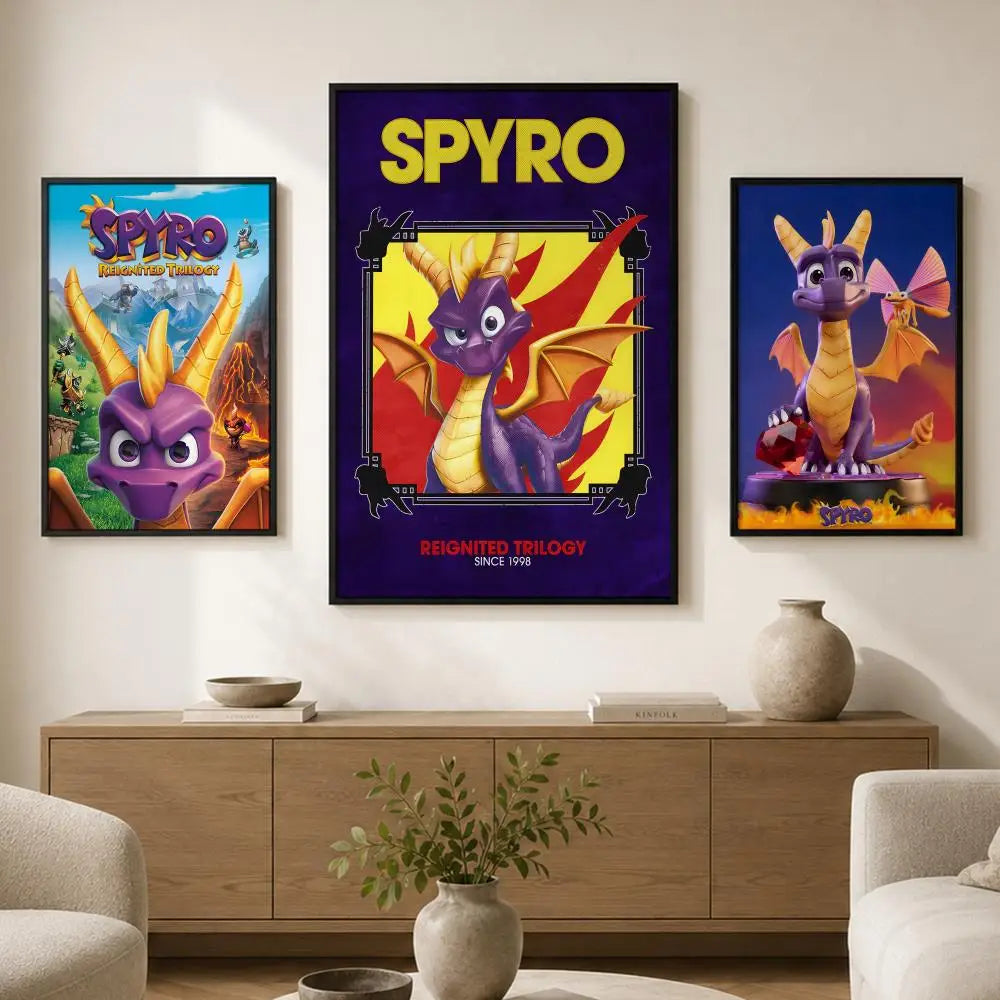 Spyro Game Waterproof PVC Wall Poster – Peel-and-Stick HD Art Wall Art Poster Axl