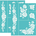 Rose Silk Screen Printing Stencils 2 Pcs – Reusable Mesh Craft Stencil Axl AECH04-19634
