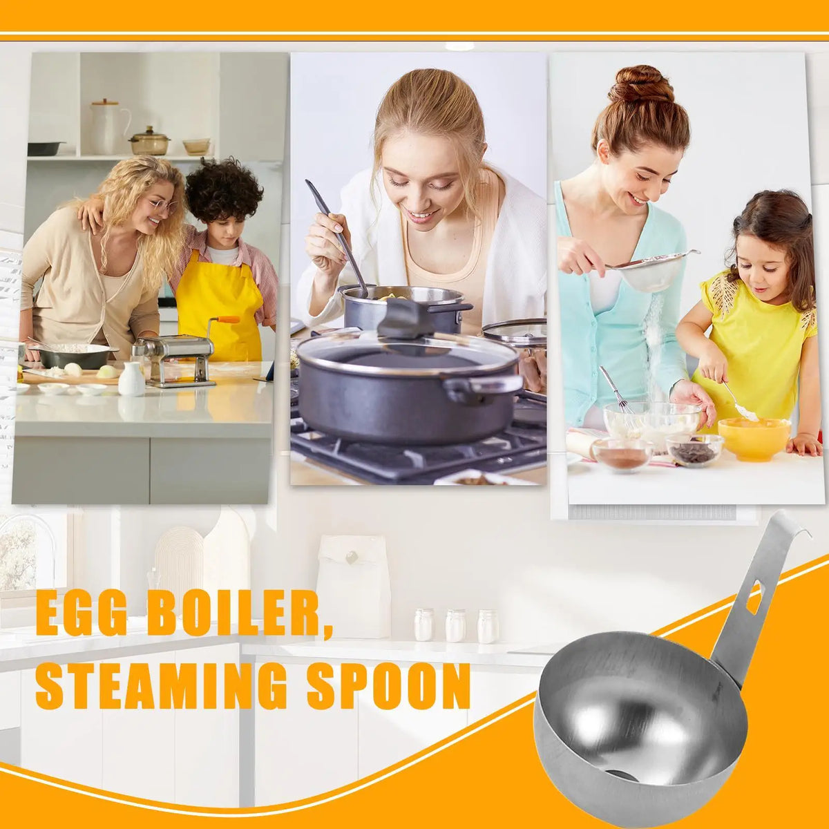 Stainless Steel Egg Poacher – Hangable Nonstick Steamer Egg Poacher Axl