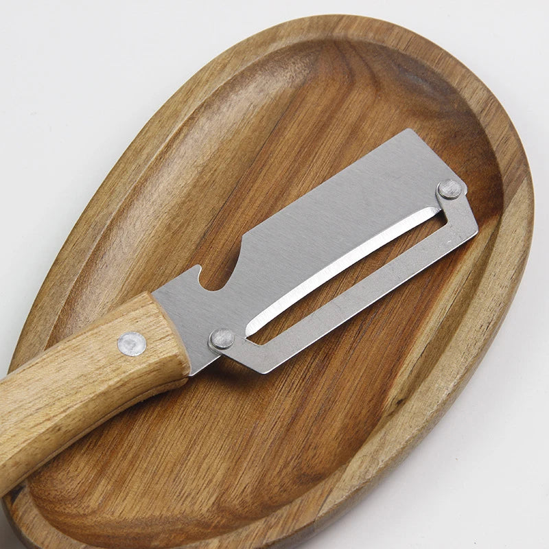 Stainless Steel Vegetable Peeler with Bottle Opener & Wood Handle Vegetable Peeler Axl