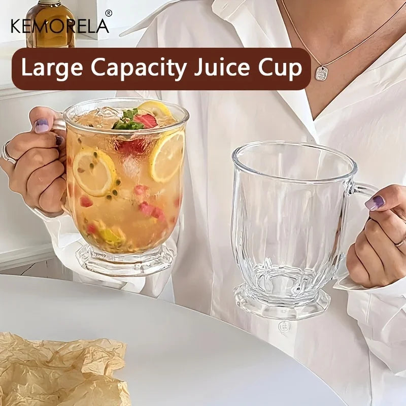 KEMORELA Retro Large Capacity Glass Mug 480/600/650ml Glass Mug Axl