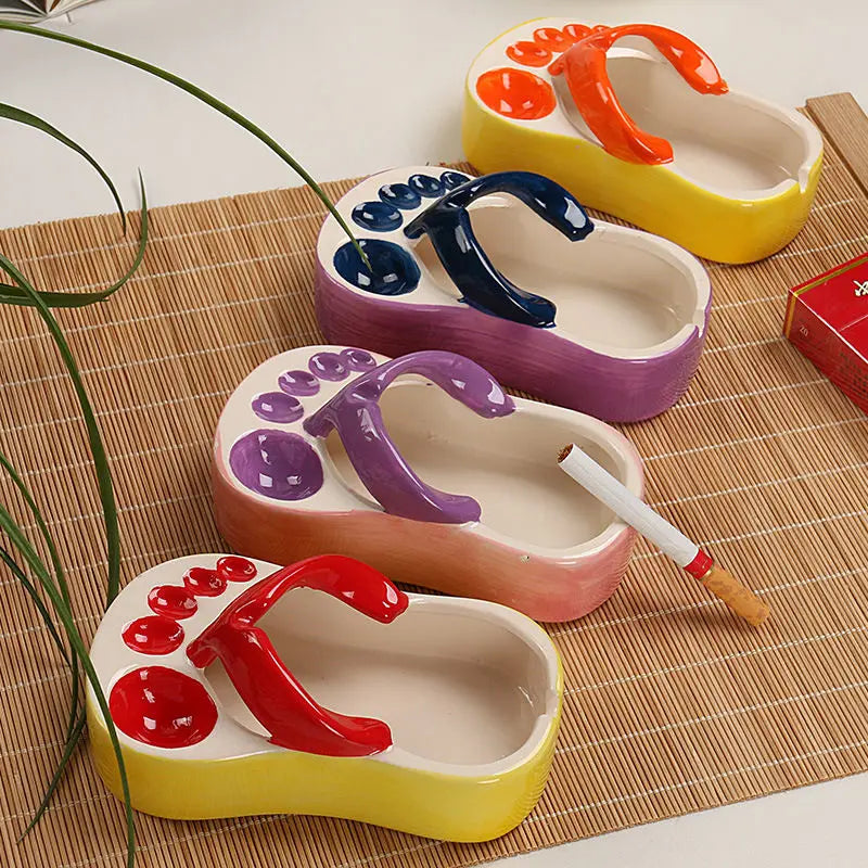 Ceramic Flip-Flop Ashtray – Novelty Home Décor Ornament Novelty Ceramic Ashtray Axl