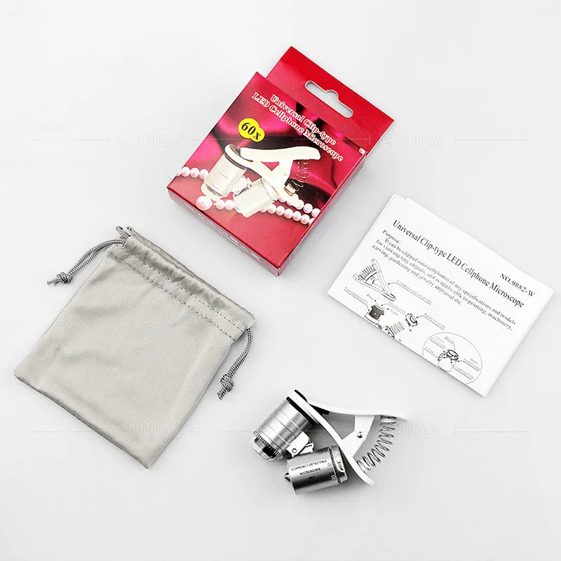 60X Clip-On Phone Microscope Magnifier for Coins & Currency Clip-On Phone Microscope Axl