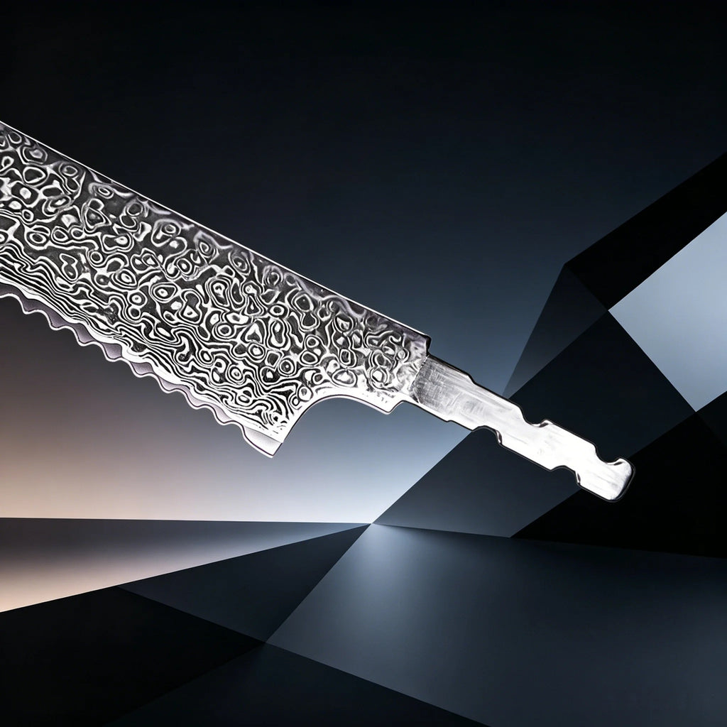 Damascus Steel Bread Knife Blank Blade – DIY Hand Forged Knife Blank Blade Axl