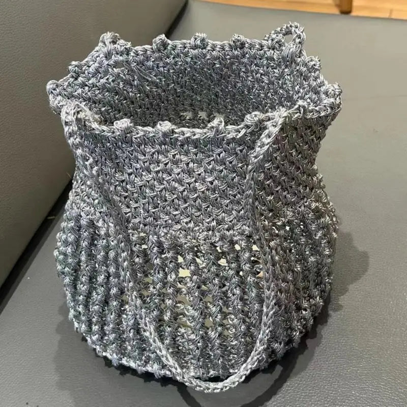 200M Silver Silk Yarn – Shiny Crochet & Knitting Thread Roll Crochet Knitting Yarn Axl