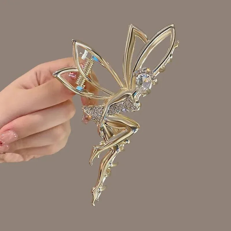 Rhinestone Crystal Angel Claw Clip – Elegant Metal Hair Clip Hair Claw Clip Axl