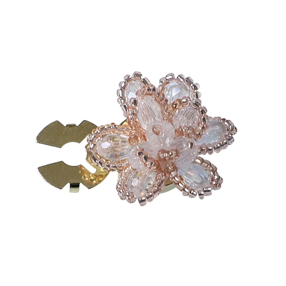 Pearl Button Covers – Alloy Rhinestone Flower DIY Shirt Decor Button Covers Axl 05