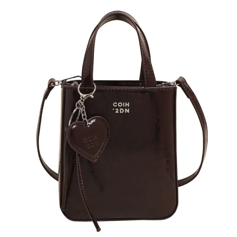 Women's PU Leather Crossbody Bag – Small Square Shoulder Purse Crossbody Shoulder Bag Axl Coffee