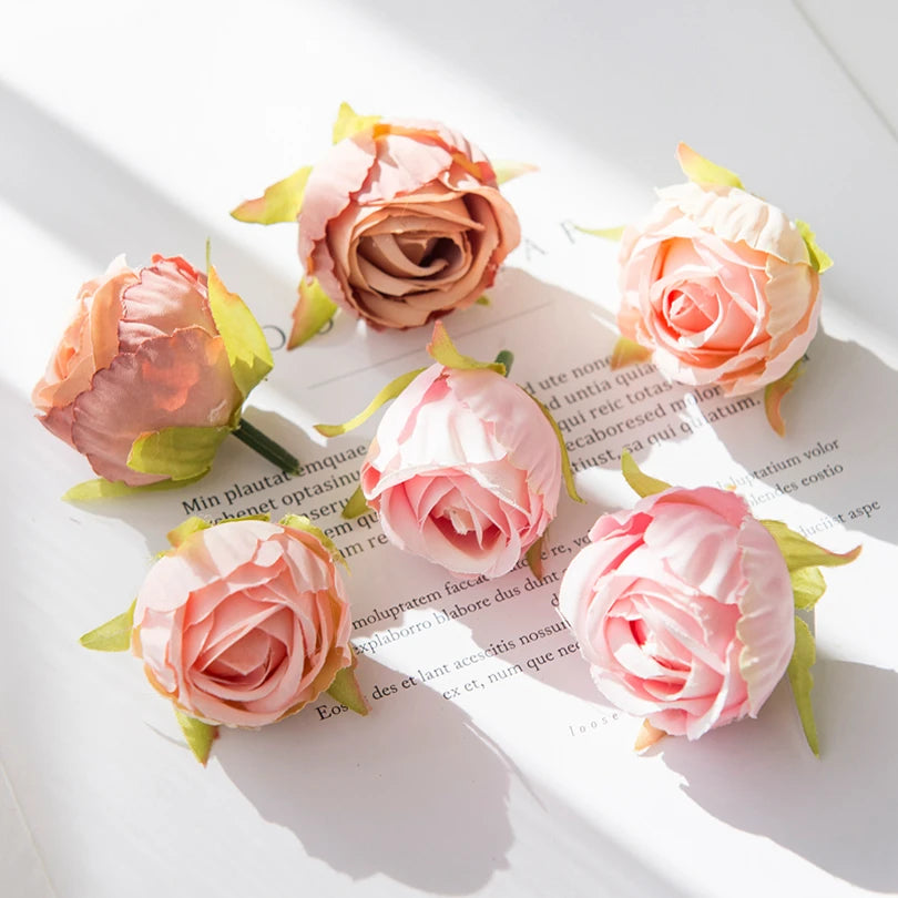 Silk Rose Tea Bud Artificial Flowers – 30 or 100 Pack Artificial Silk Flowers Axl