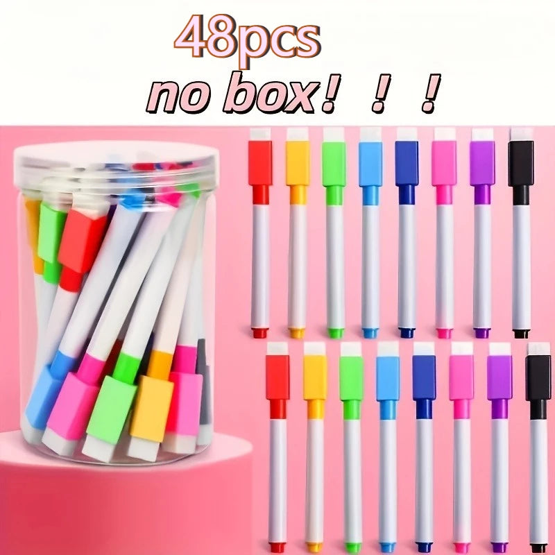 24/48-Pack Dry Erase Markers – Whiteboard, Glass & Plastic Dry Erase Markers Axl mix-48pcs
