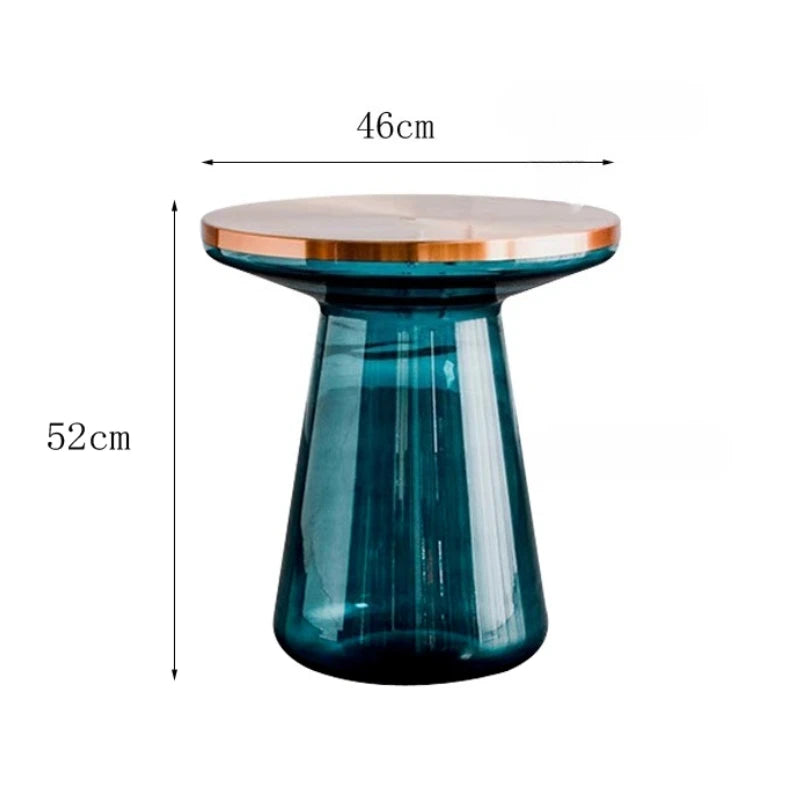 Round Glass Coffee Table – Nordic Modern Living Room Side Table Glass Coffee Table Axl
