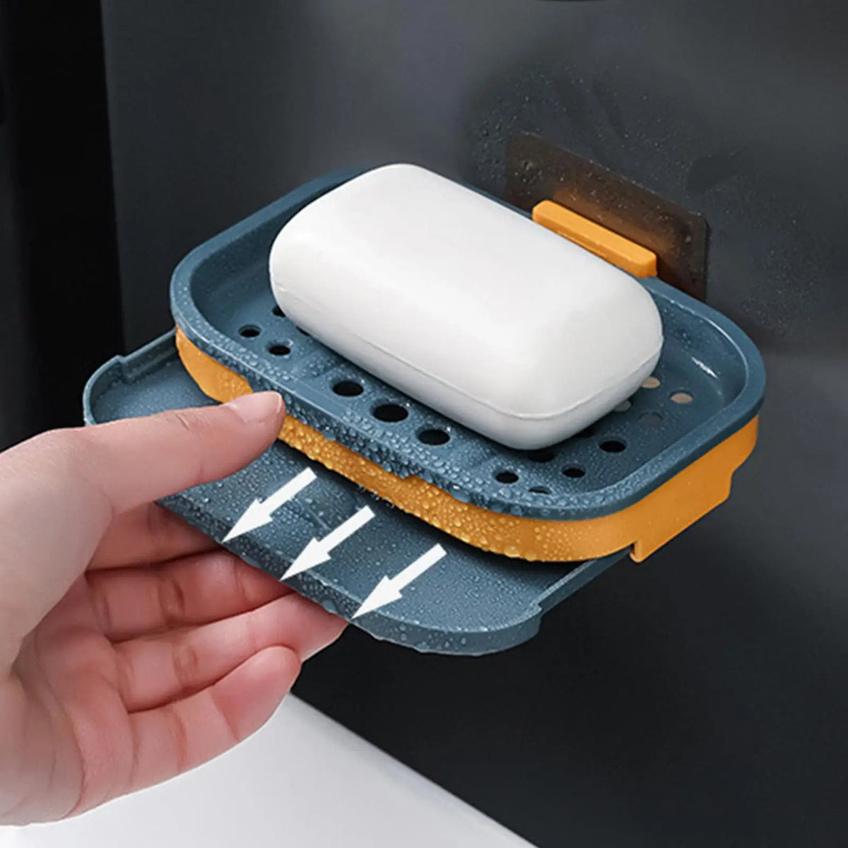 No-Drill Wall Soap Dish with Drain – Self-Adhesive Holder Wall Soap Dish Axl