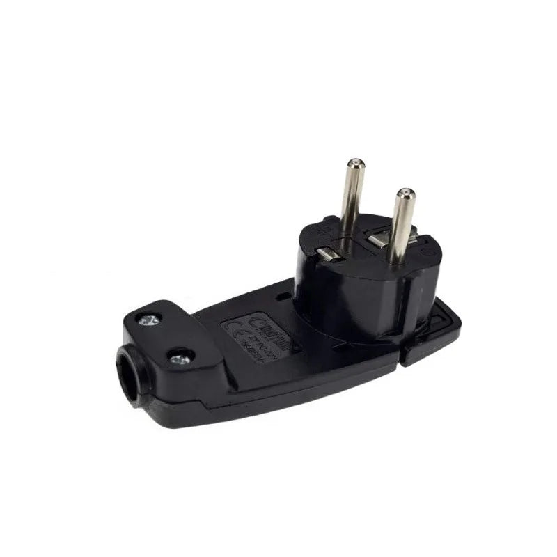 Ultra-Slim Euro Universal Plug – German & French Self-Assembly Electrical Plug Axl black-1pcs