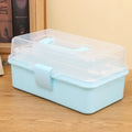 Foldable Plastic Storage Box – Makeup, Jewelry & Nail Organizer Storage Organizer Box Axl blue 3 Layers