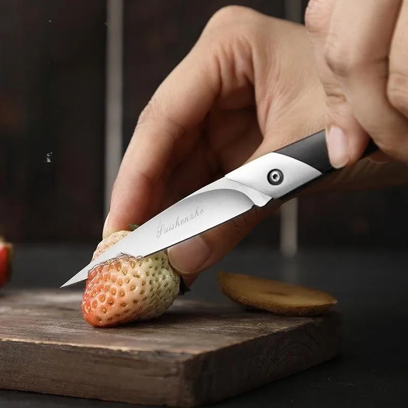 Japanese-Style Carbon Steel Folding Knife – Wood Handle Folding Pocket Knife Axl