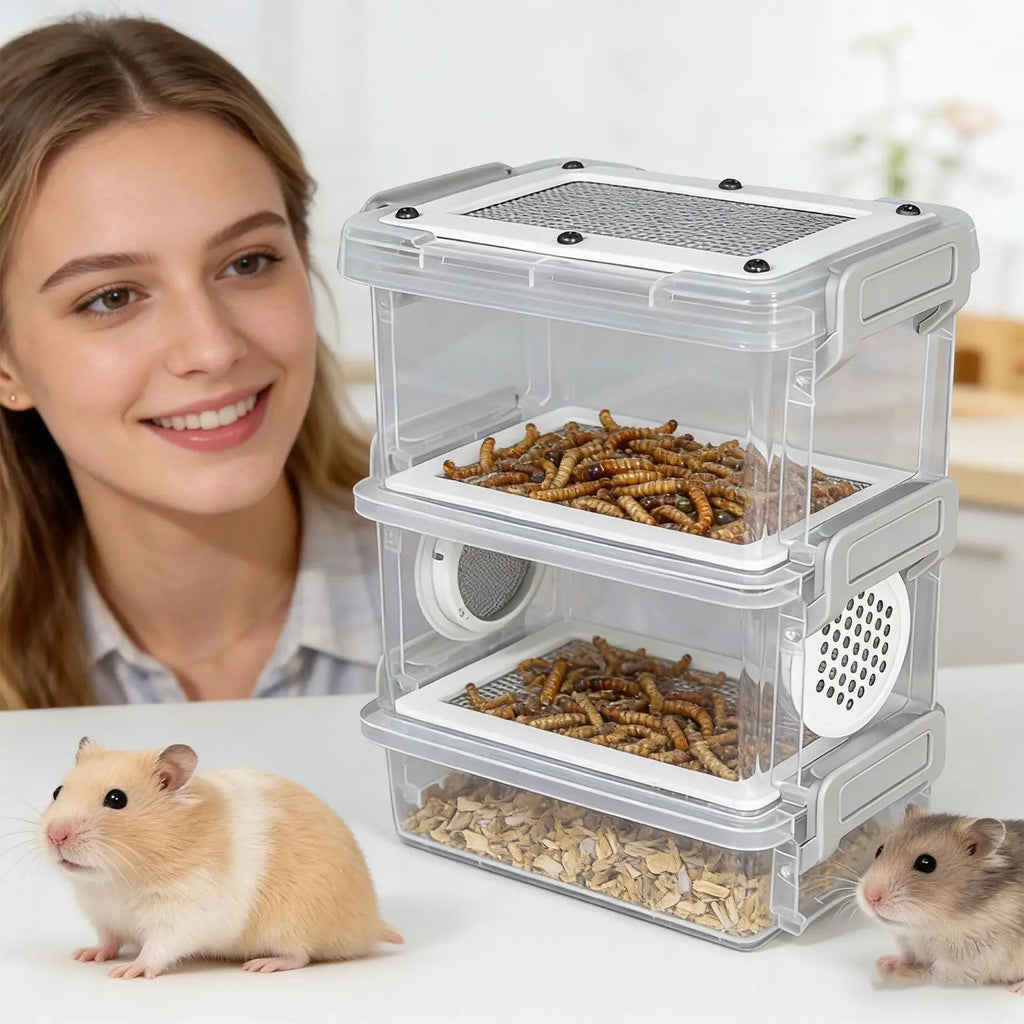 Mealworm Breeding Box – Breathable Filter Container for Reptiles Insect Breeding Container Axl Default Title