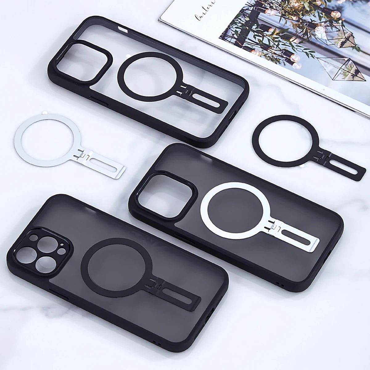 GUUGEI Slim Foldable Magnetic Phone Grip Stand for MagSafe iPhone Magnetic Phone Stand Axl