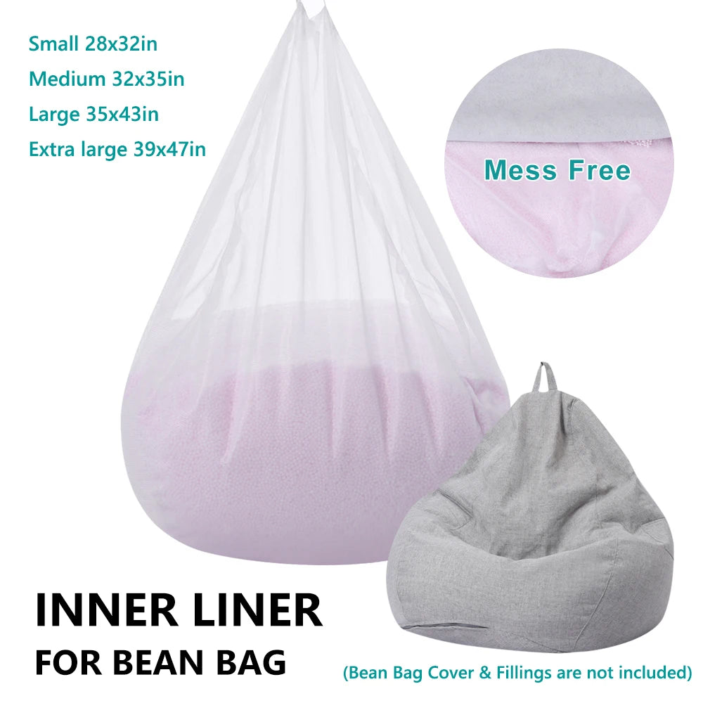 Bean Bag Inner Liner Zipper Insert Cover No Filler S–XL Bean Bag Liner Axl