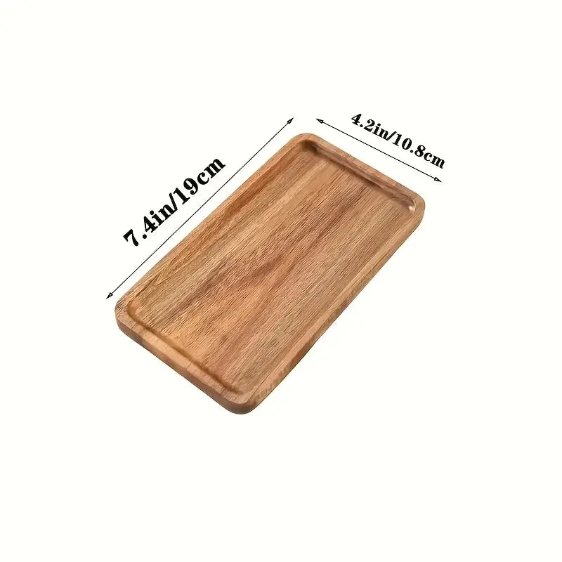 Solid Wood Fruit & Snack Serving Tray – Multi-Size Wooden Plate Wooden Serving Tray Axl Random wood grain E