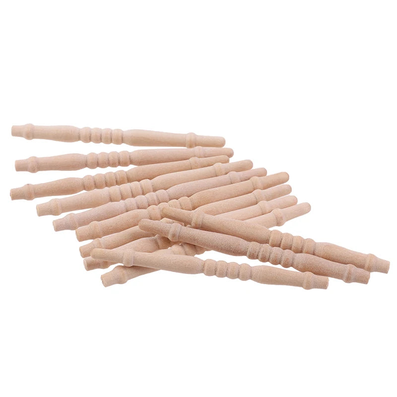 12-Pack 1:12 Miniature Wood Stair Railing – Dollhouse DIY Kit Dollhouse Miniature Kit Axl One Size