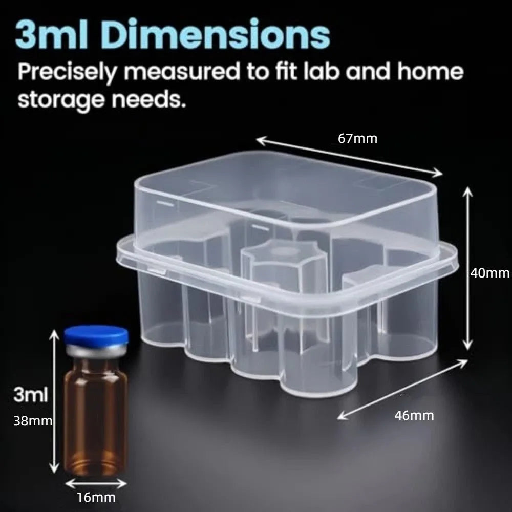 10-Slot Vial Storage Box – Stackable Fridge & Freezer Organizer Vial Storage Case Axl