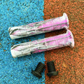 MTB Handlebar Grips – Non-Slip Rubber Mountain Bike Grips 2Pcs Bike Handlebar Grips Axl White pink and black