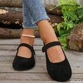 Women's Retro Mary Jane Flats – Round Toe Velvet Casual Shoes Mary Jane Flats Axl 43 black