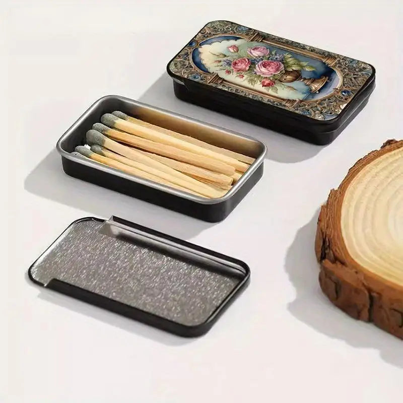 Retro Metal Pull-Out Storage Box – Matches, Coins & Accessories Decorative Storage Box Axl