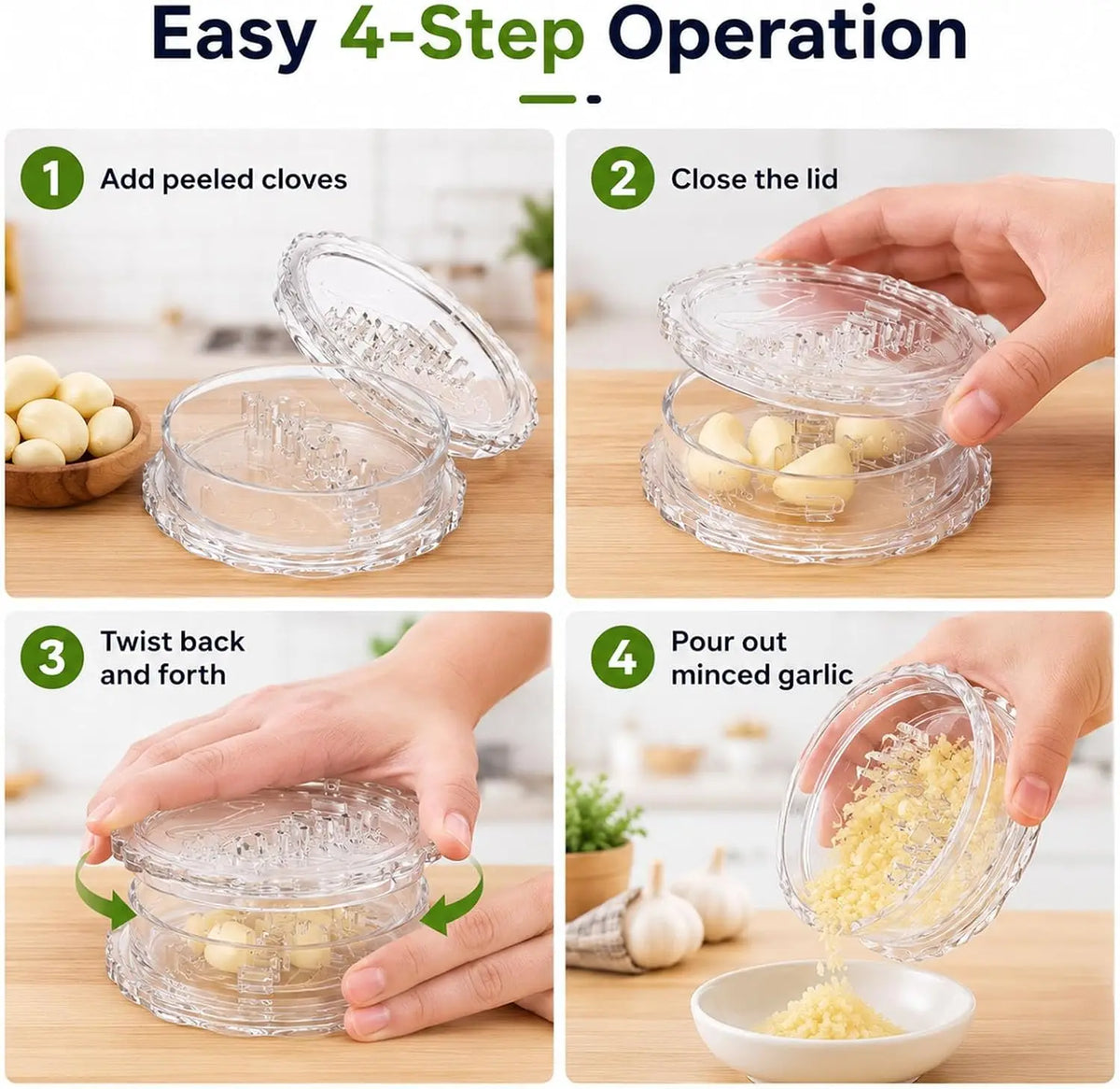 Transparent Manual Garlic Press Crusher & Masher | Kitchen Tool Garlic Press Axl