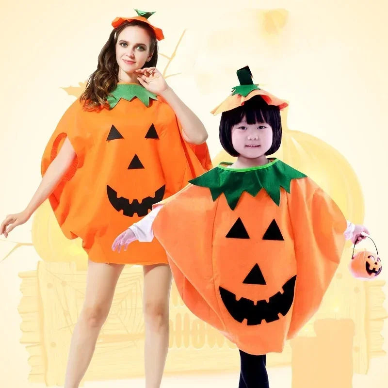 Halloween Pumpkin Costume Set with Hat – Kids & Adults Halloween Costume Set Axl