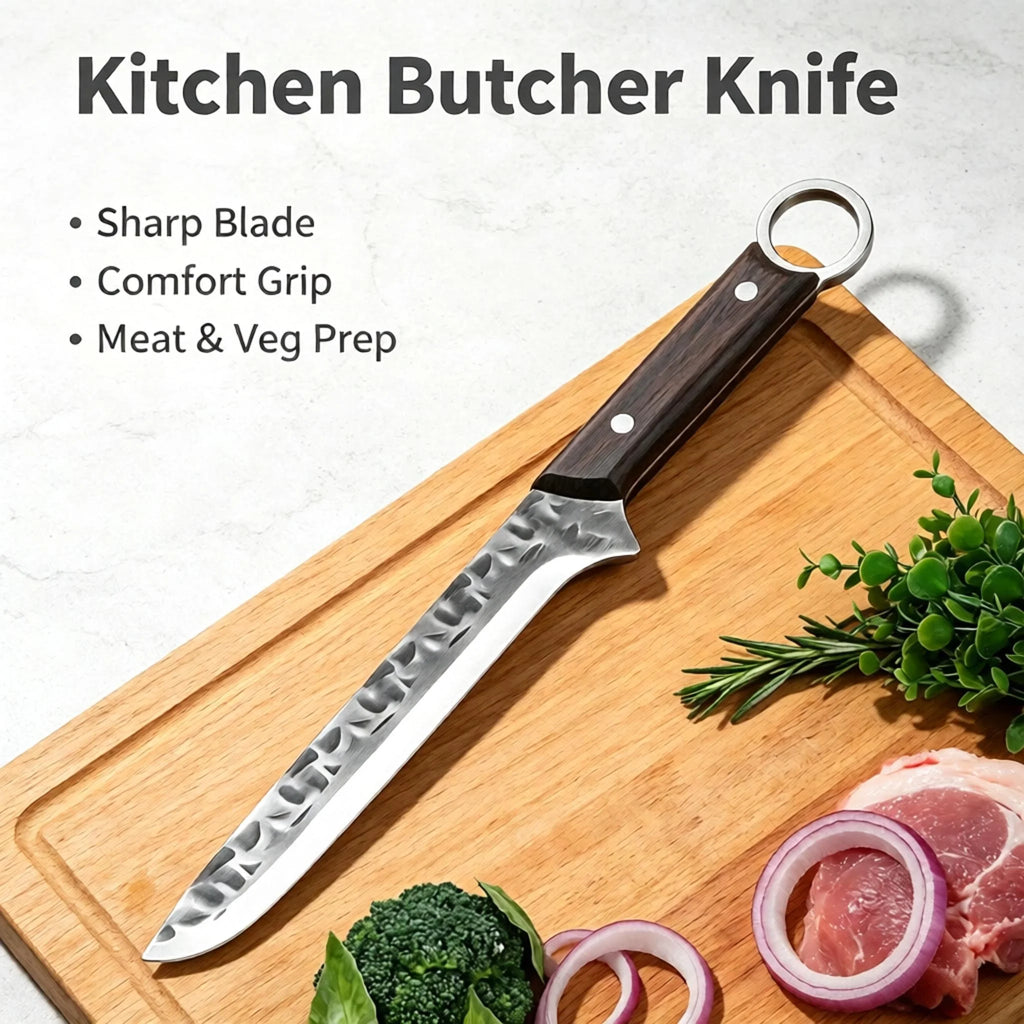 Handmade Forged Boning Knife – Stainless Steel & Wood Handle Boning Knife Axl