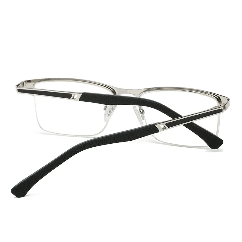Men's Blue Light Blocking Reading Glasses | Half Frame Steel Reading Glasses Axl