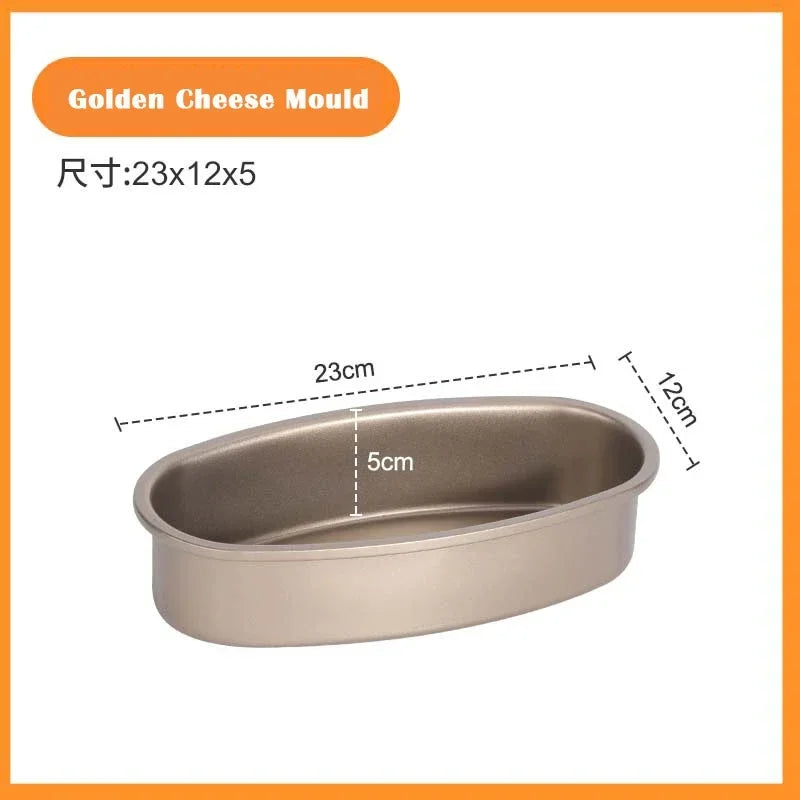Oval Non-Stick Carbon Steel Cake & Bread Loaf Baking Pan Cake Baking Pan Axl Golden