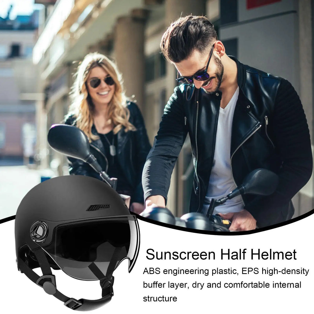 Axl Adult Half Face Helmet with Goggles | E-Mark Certified Half Face Helmet Axl
