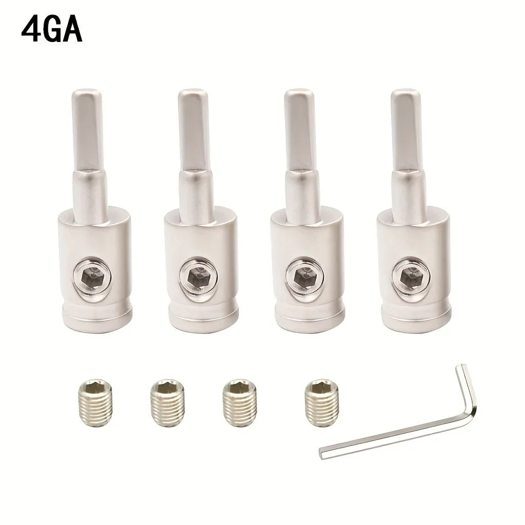 Car Amp 0 to 8 Gauge AWG Wire Reducer Adapter – 4pc Set Amp Wire Adapter Axl