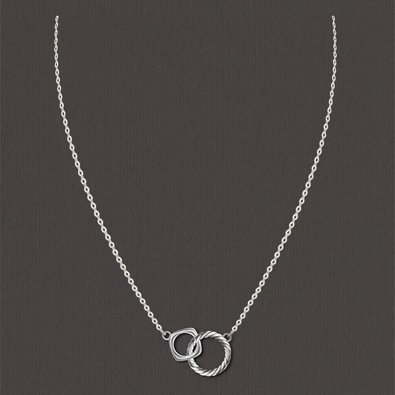 Huitan Linked Circle Pendant Necklace | Geometric Women's Jewelry Pendant Necklace Axl