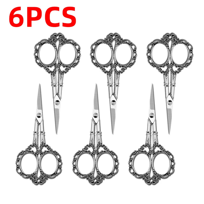 Vintage Stainless Steel Tailor Scissors – Sewing & Embroidery Tailor Scissors Axl Silver 6pcs